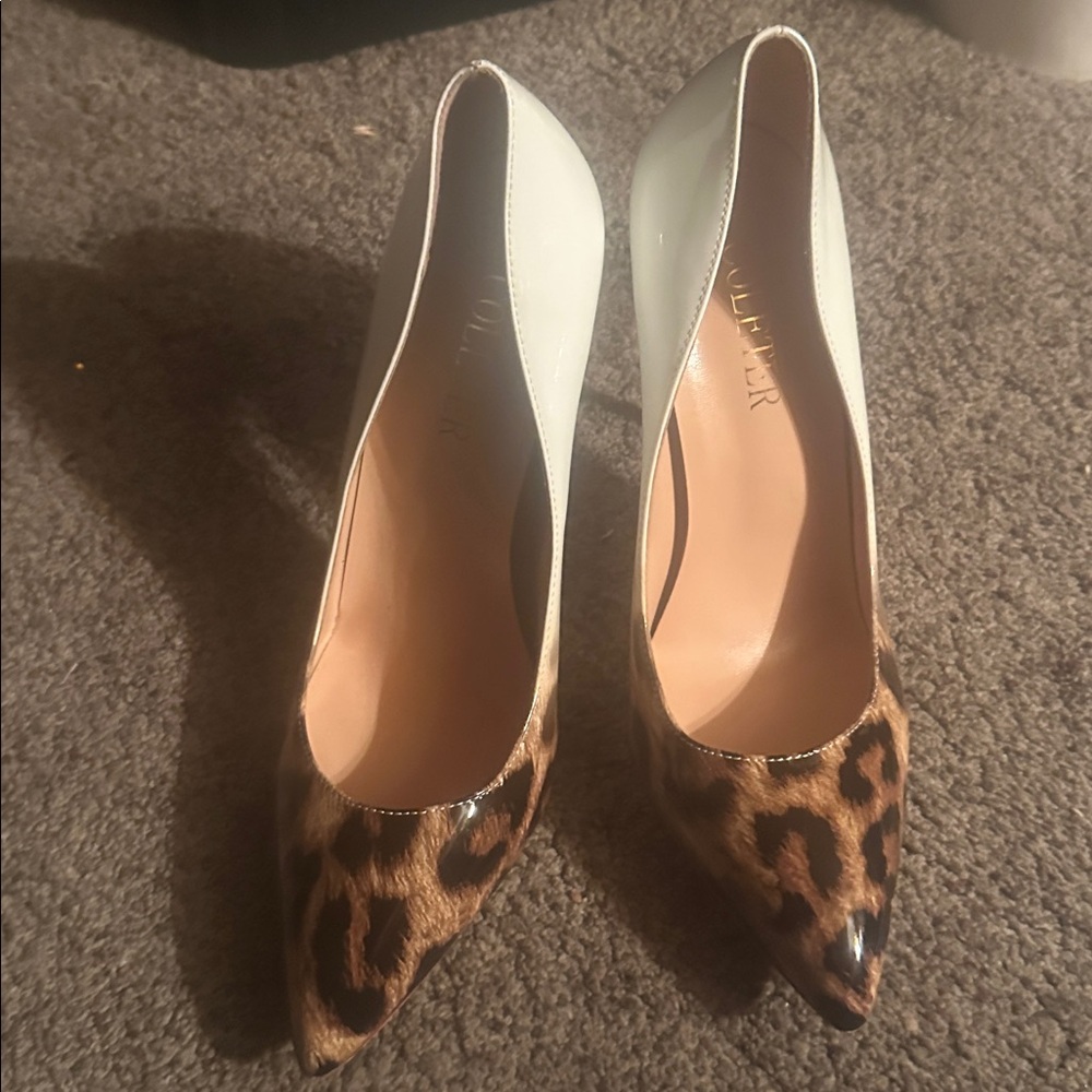 Elegant Leopard and White Heels - Picture 2 of 3